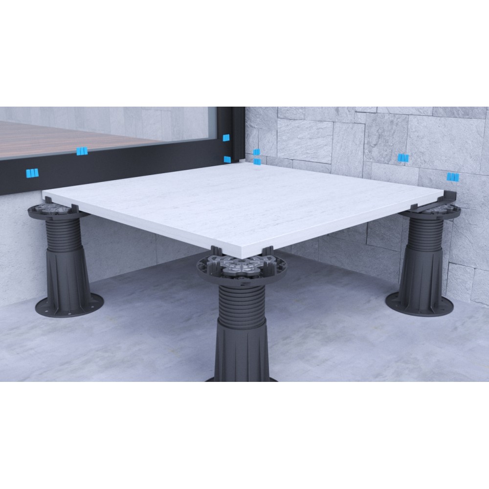 Soportes regulables Peygran BSP para pavimento elevado, fotografía real de producto
